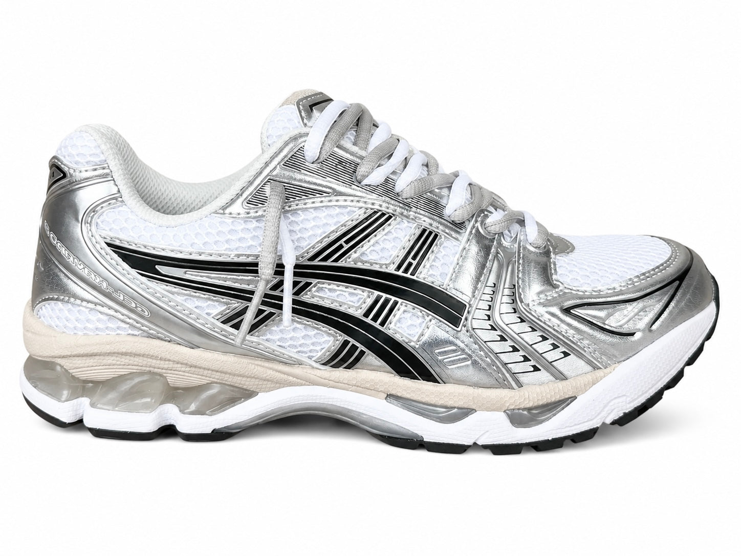 DOUBLE LACED Asics gel kayano 14- White graphite grey